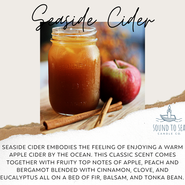 Seaside Cider candle, beach-themed