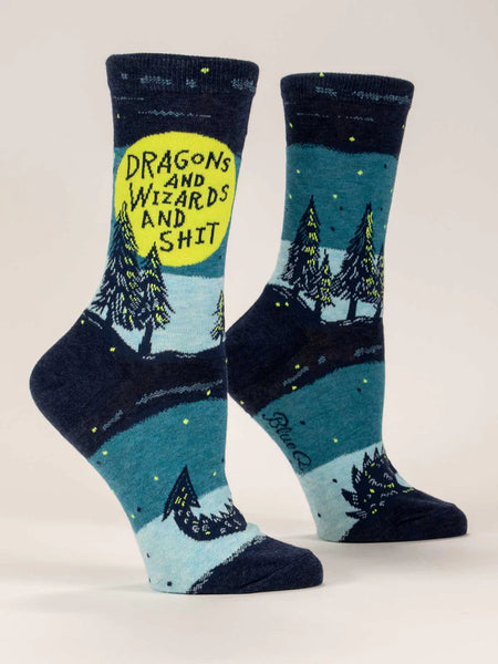 Crew Socks Women Dragons And Wizards And Shit