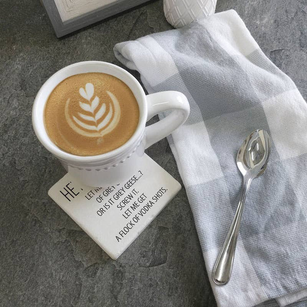 Drink Coasters Hey Bartender Flock of Vodka Shots 4"