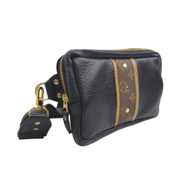 Bella Belt Bag Upcycled Louis Vuitton in Black Leather