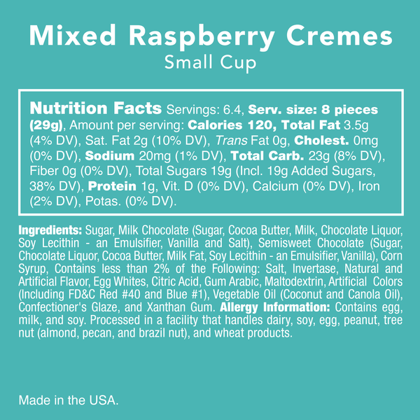 Mixed Chocolate Raspberry Cremes 6.5oz