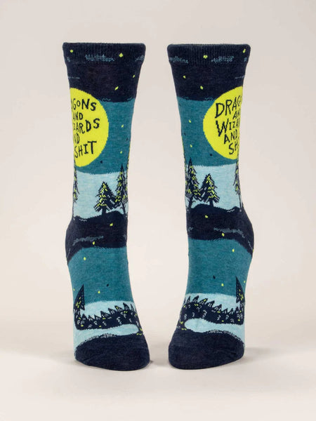 Crew Socks Women Dragons And Wizards And Shit