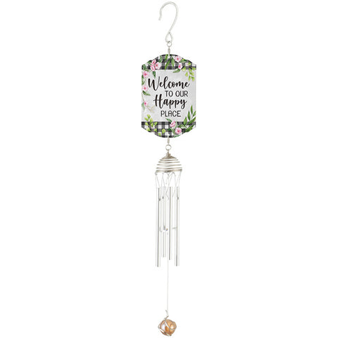 Picture Perfect Wind Chime Happy Place 18"