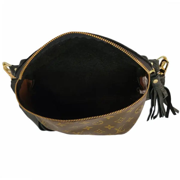 Britt Belt Bag Upcycled Louis Vuitton Full Front in Black Leather