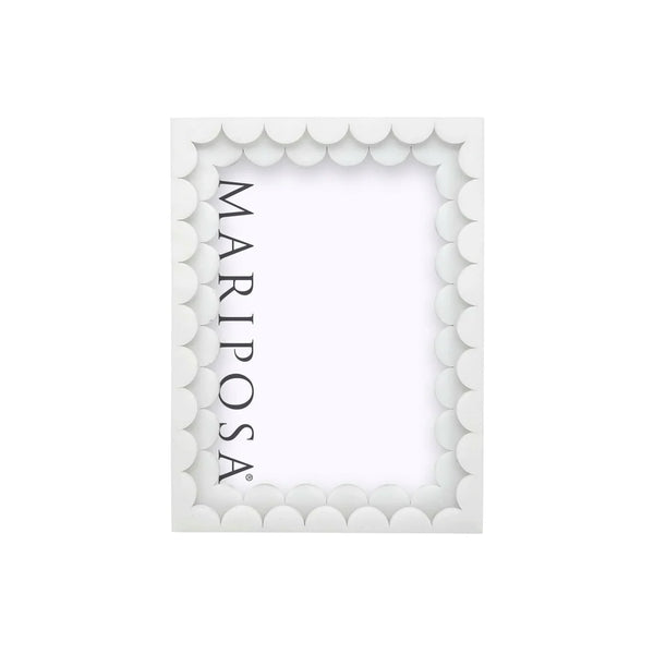White Acrylic Double Scallop Frame 5x7