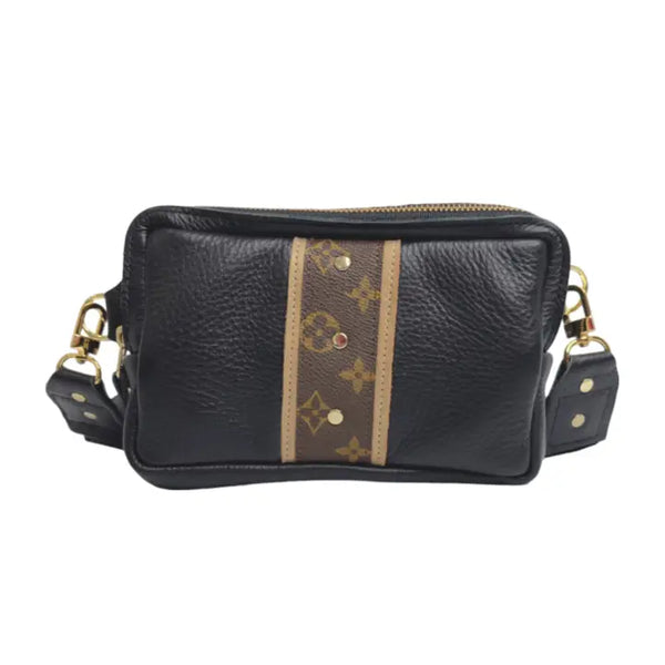 Bella Belt Bag Upcycled Louis Vuitton in Black Leather
