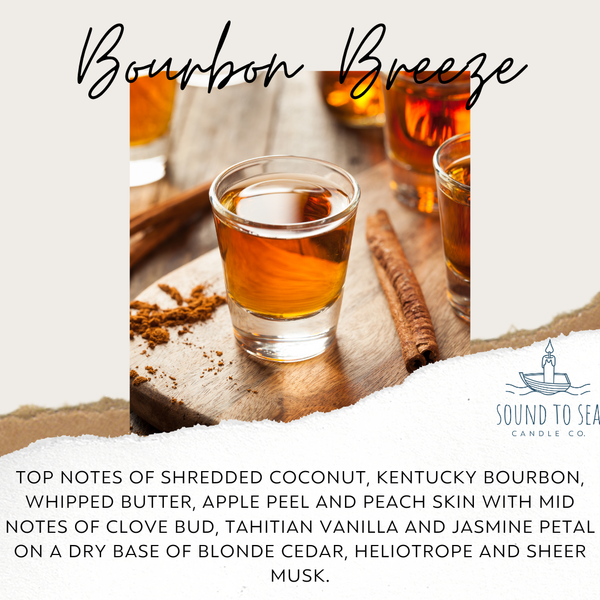 Bourbon Breeze candle, beach-themed