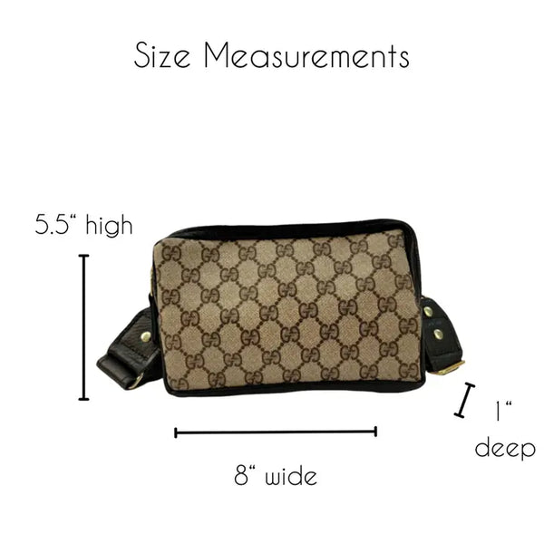 Bella Belt Bag Upcycled Gucci Full Front in Black Leather