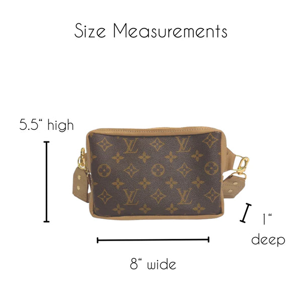 Bella Belt Bag Upcycled Louis Vuitton Full Front In Bronze Leather