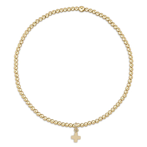 Classic Gold 2mm Bead Bracelet with Charm