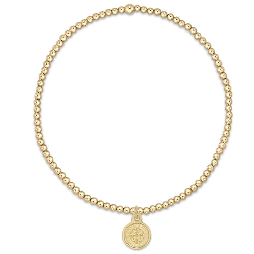 Classic Gold 2mm Bead Bracelet with Charm