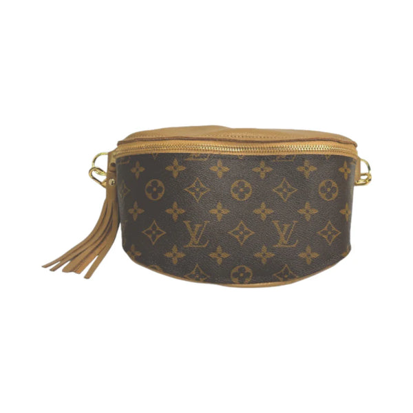 Britt Belt Bag Upcycled Louis Vuitton Full Front in Bronze Leather