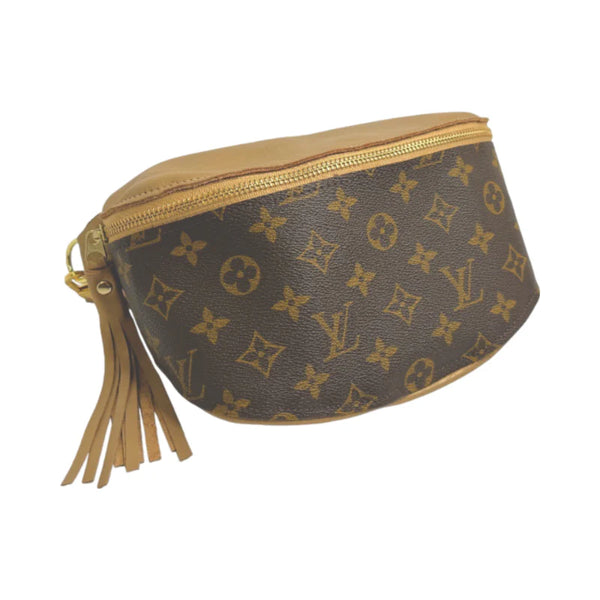 Britt Belt Bag Upcycled Louis Vuitton Full Front in Bronze Leather