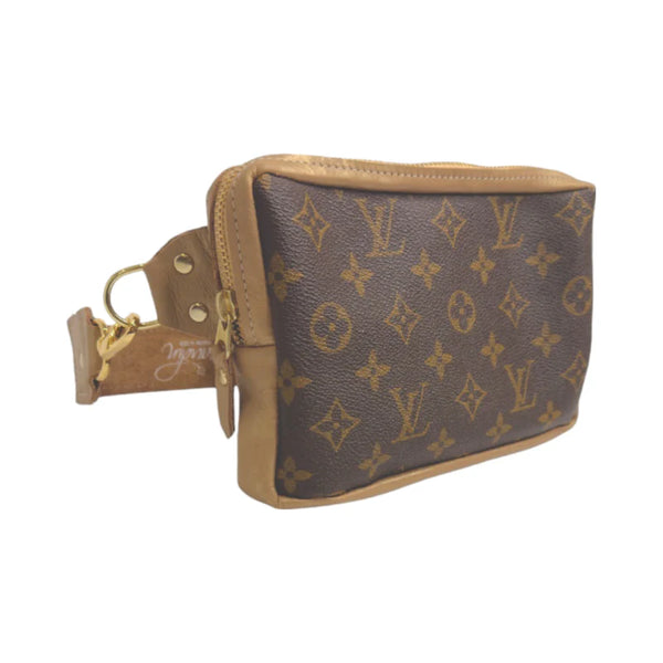 Bella Belt Bag Upcycled Louis Vuitton Full Front In Bronze Leather
