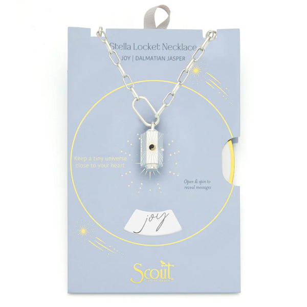 Stella Locket Necklace - Joy/Dalmatian Jasper/Silver