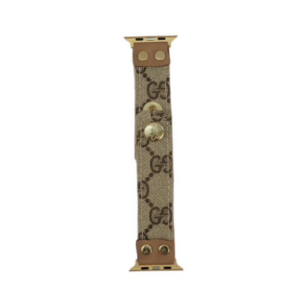 Upcycle Gucci Apple Watch Band In Leather Mocha Mousse 38/40/41