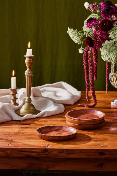 Rewined Wooden Plate & Glass Cloche