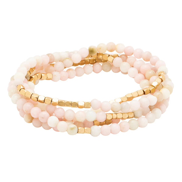 Stone Wrap Bracelet/Necklace Pink Opal - Stone of Renewal
