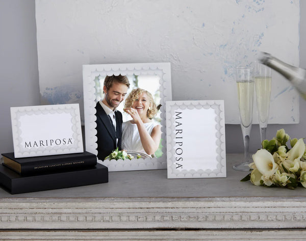 White Acrylic Double Scallop Frame 5x7