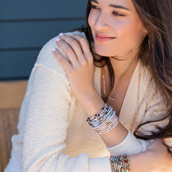 Stone Wrap Bracelet/Necklace Pink Opal - Stone of Renewal