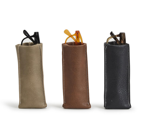 Vegan Leather Standing Weighted Eyeglass Holder