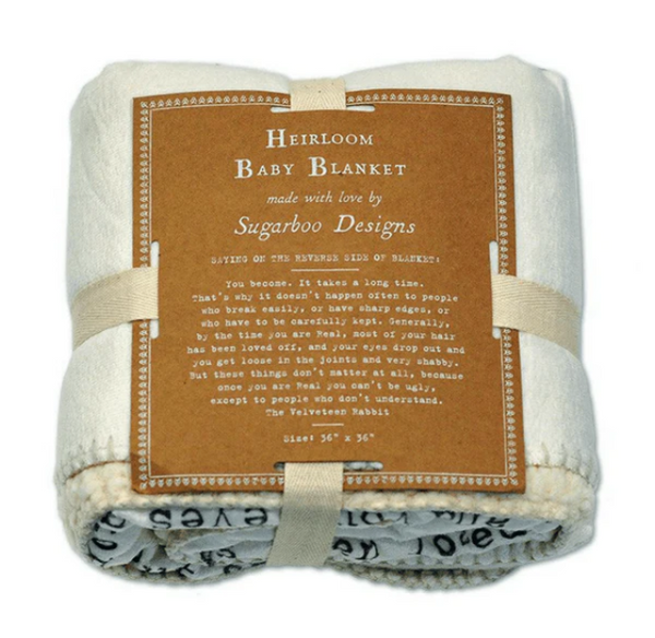 The Velveteen Rabbit Heirloom Baby Blanket 36" x 36"