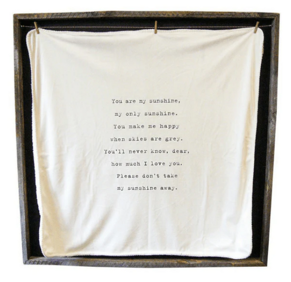 You Are My Sunshine Heirloom Baby Blanket 36" x 36"