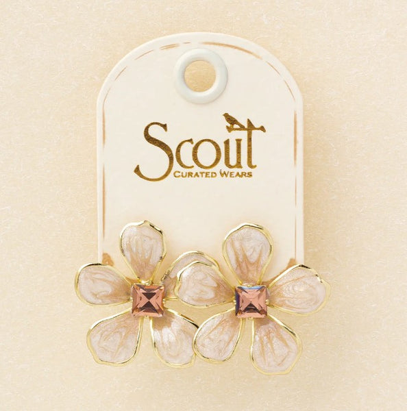Sparkle & Shine Large Enamel Flower Earring