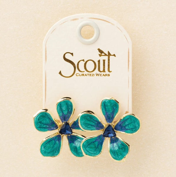 Sparkle & Shine Large Enamel Flower Earring