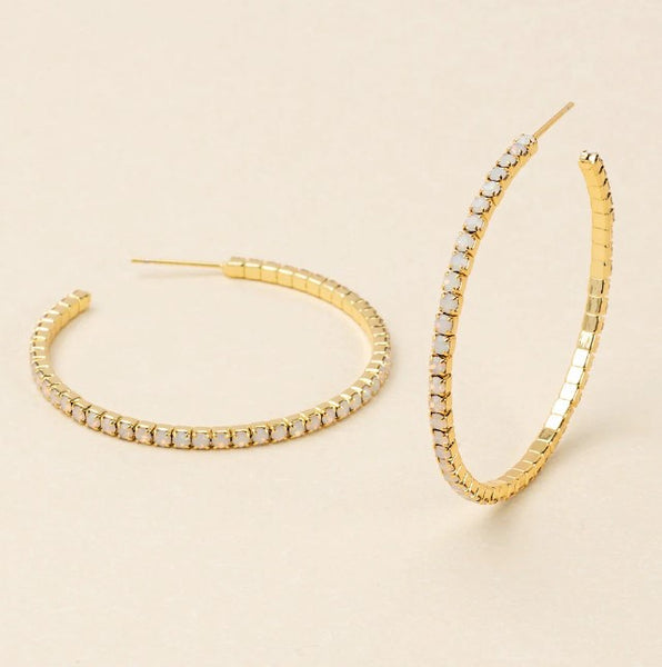 Sparkle & Shine Large Rhinestone Hoop Earrings
