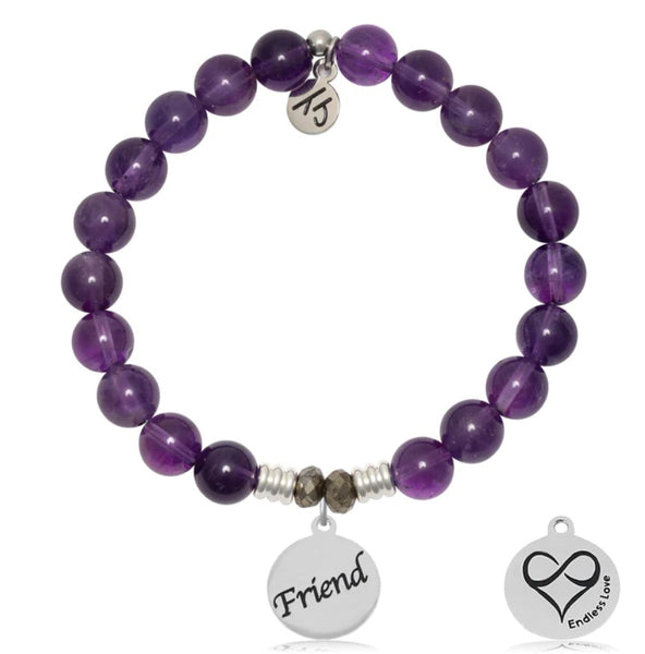 Endless Love Stone Bracelet with Friend Sterling Silver Charm