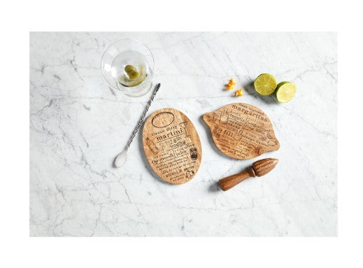 Cocktail Recipe Bar Board Set Martini