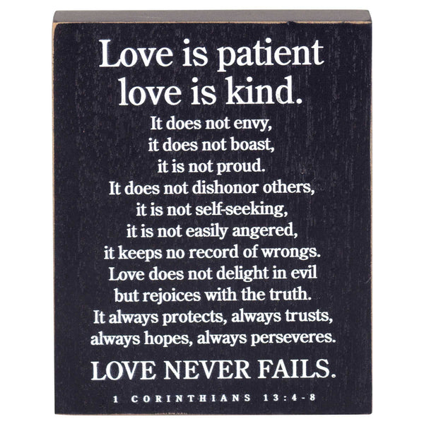 Love is Patient Tabletop Plaque 3x4"
