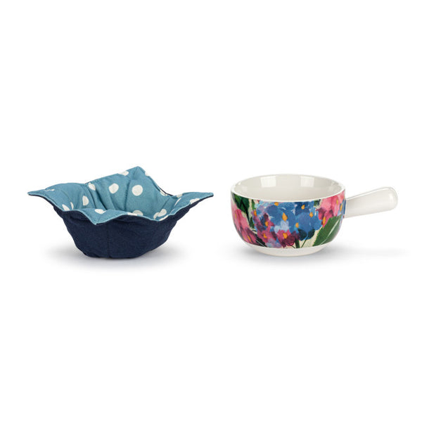 Soup Crock & Bowl Cozy - Hydrangea Ajisai