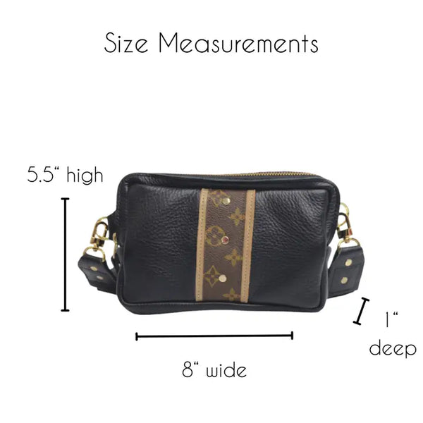 Bella Belt Bag Upcycled Louis Vuitton in Black Leather