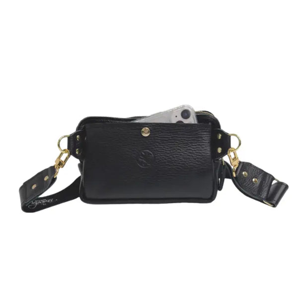 Bella Belt Bag Upcycled Louis Vuitton in Black Leather