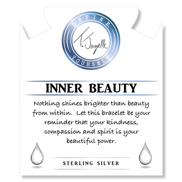 Stone Bracelet with Inner Beauty Sterling Silver Charm
