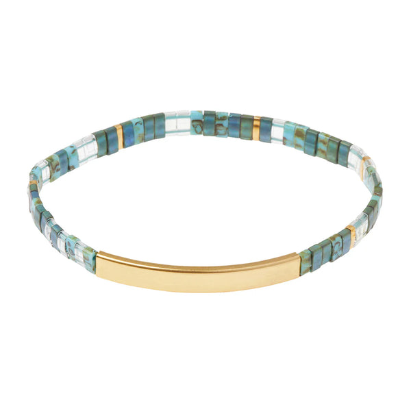 Good Karma Miyuki Bracelet Joy & Kindness - Marine/Gold