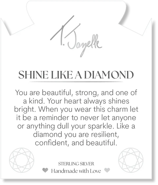 Aqua Fire Agate Gemstone Bracelet with Shine Like A Diamond Sterling Silver Charm