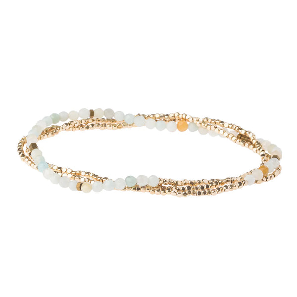 Delicate Stone Bracelet/Necklace Amazonite Gold - Stone of Courage