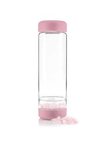 INU! Crystal Water Bottle Rose Quartz 16.9 fl.oz.