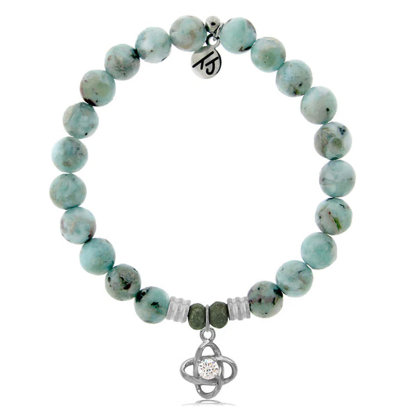 Stone Bracelet with Stronger Together Sterling Silver Charm