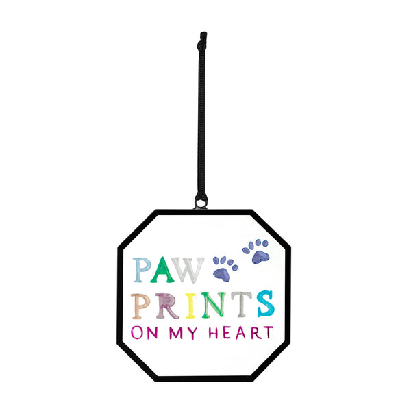 Paw Prints On My Heart Suncatcher