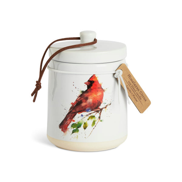 Spring Cardinal Candle with Lid
