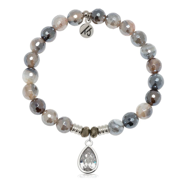 Stone Bracelet with Inner Beauty Sterling Silver Charm
