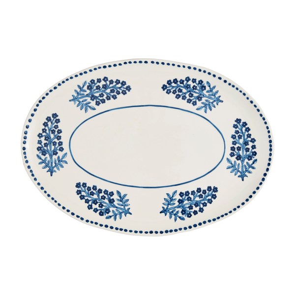 Blue Block Print Platter