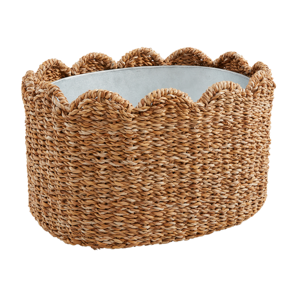 Woven Scallop Seagrass Party Tub