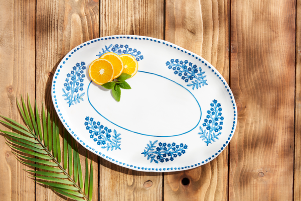 Blue Block Print Platter