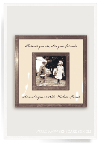 Wherever You Are It Is Your Friends 3"x 3" Copper & Glass Photo Frame