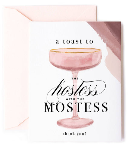 Hostess with the Mostess - Champagne Thank You Greeting Card